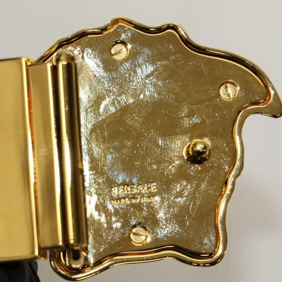 Versace Barocco Reversible Leather Belt Print size 100 - Black/Gold - Picture 4 of 10